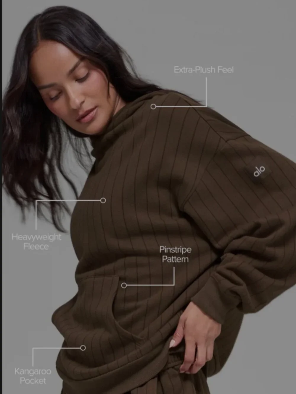 Alo pinstripe hoodie and sweatpant